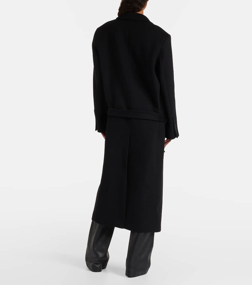 Attico Waist Belted Long Length Lapels In Black