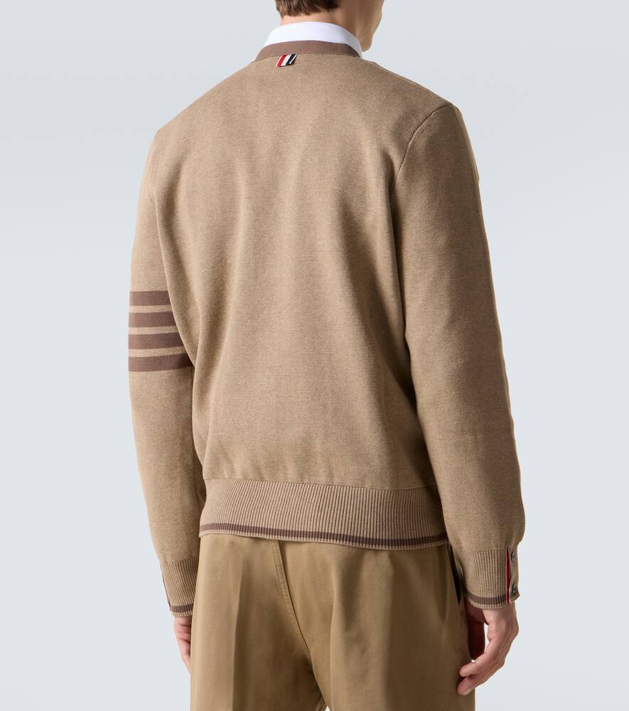 Thom Browne 4-bar Cotton Cardigan In Brown