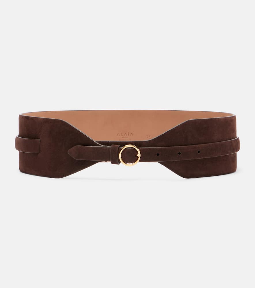 Alaïa Large Suede Belt In Brown