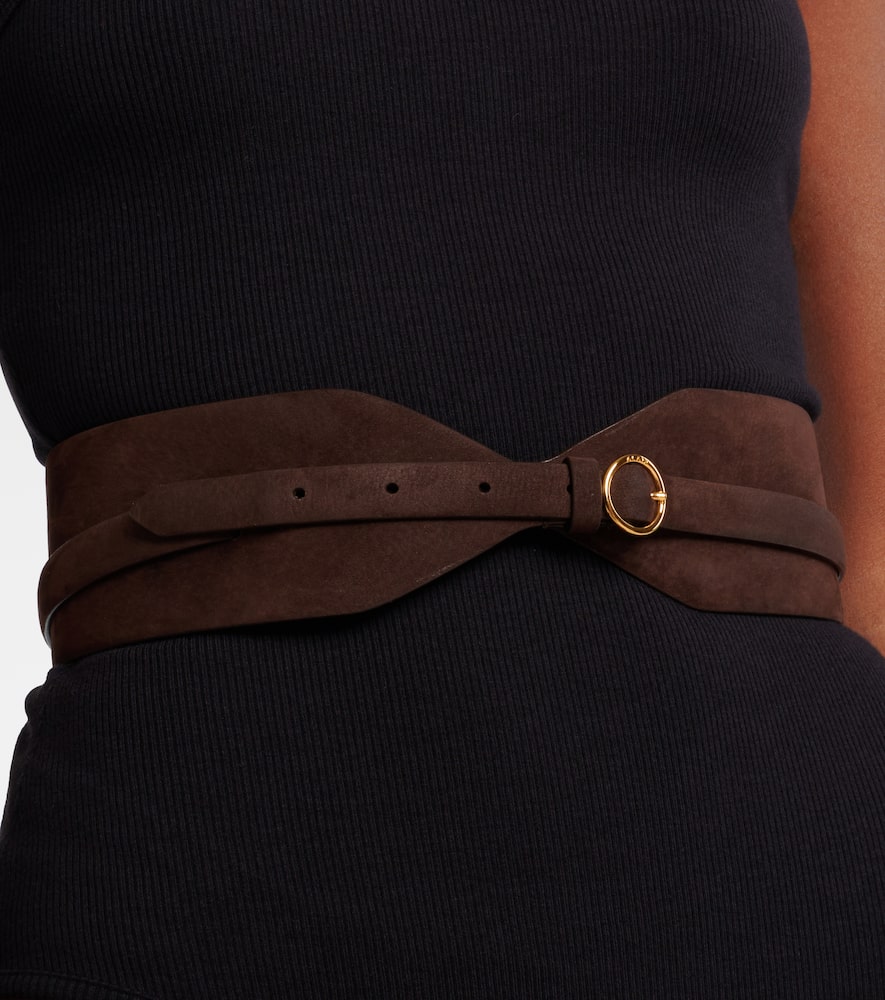 Alaïa Large Suede Belt In Brown