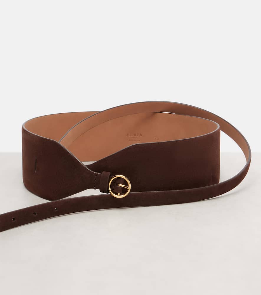 Alaïa Large Suede Belt In Brown