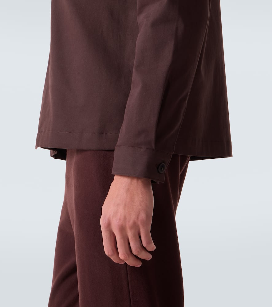 Sunspel Cotton And Cashmere Overshirt In Brown