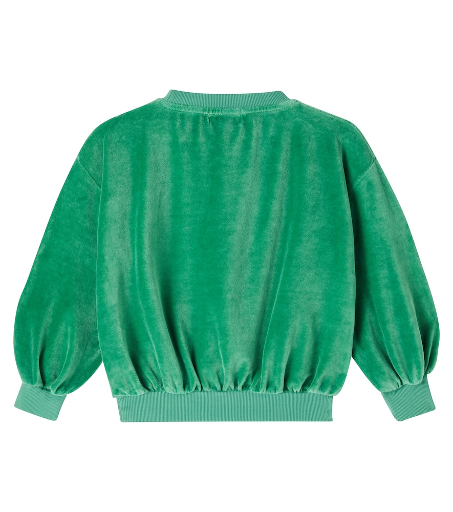 Bobo Choses Have Fun Velvet Sweatshirt In Green