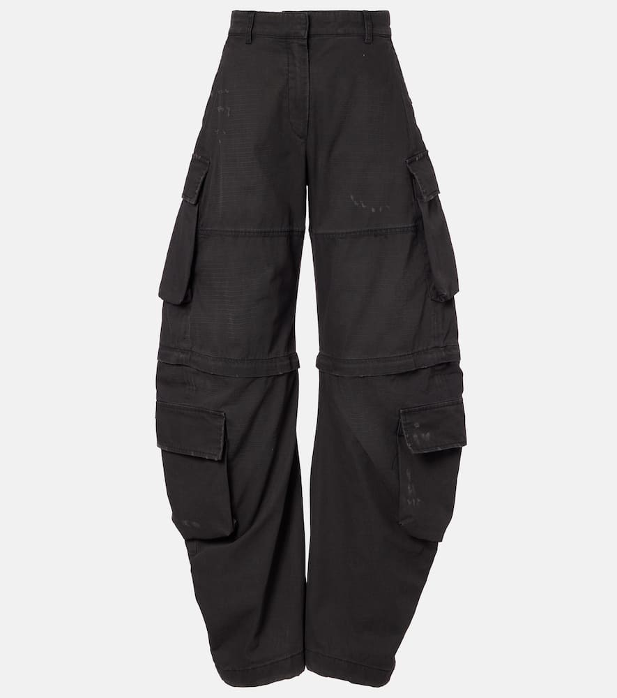Acne Studios Cotton Barrel-leg Cargo Pants In Black