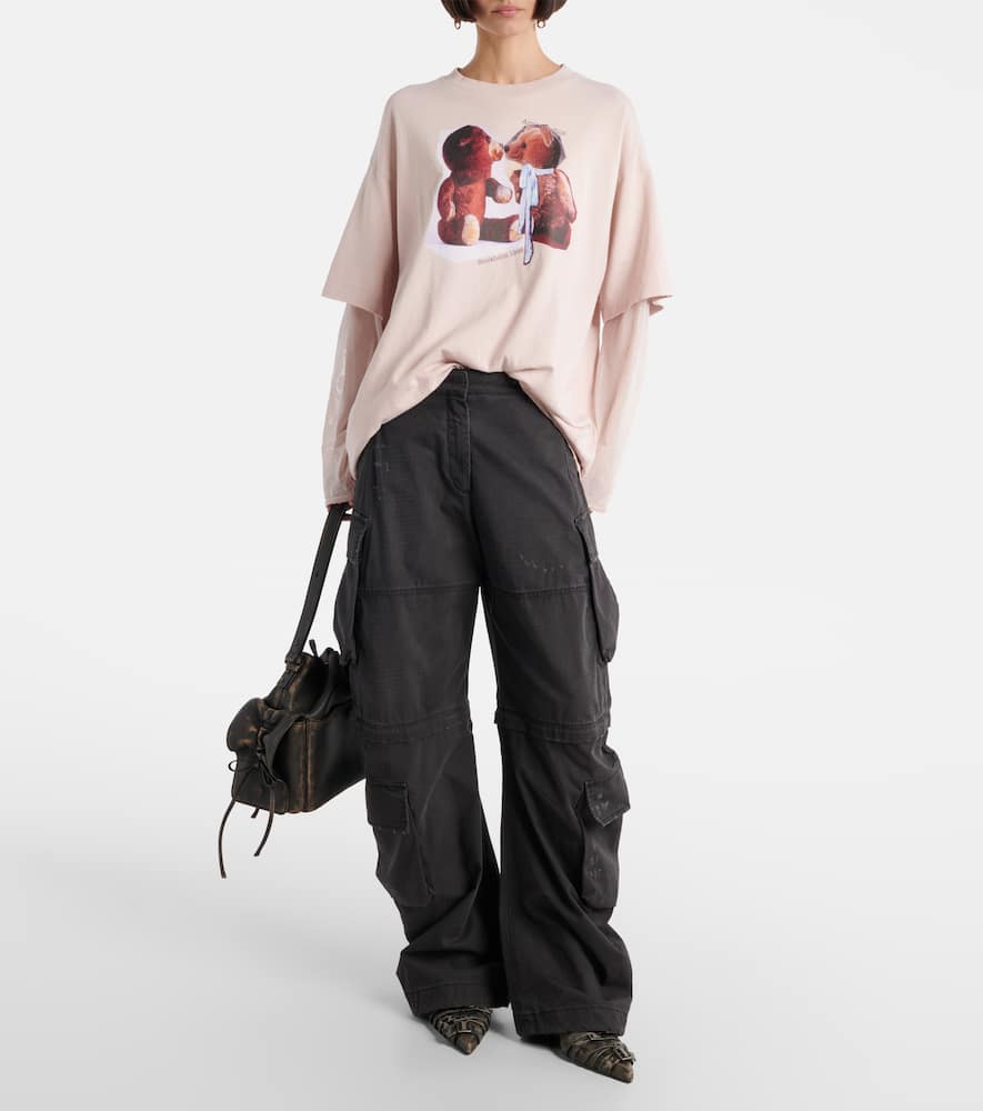 Acne Studios Cotton Barrel-leg Cargo Pants In Black