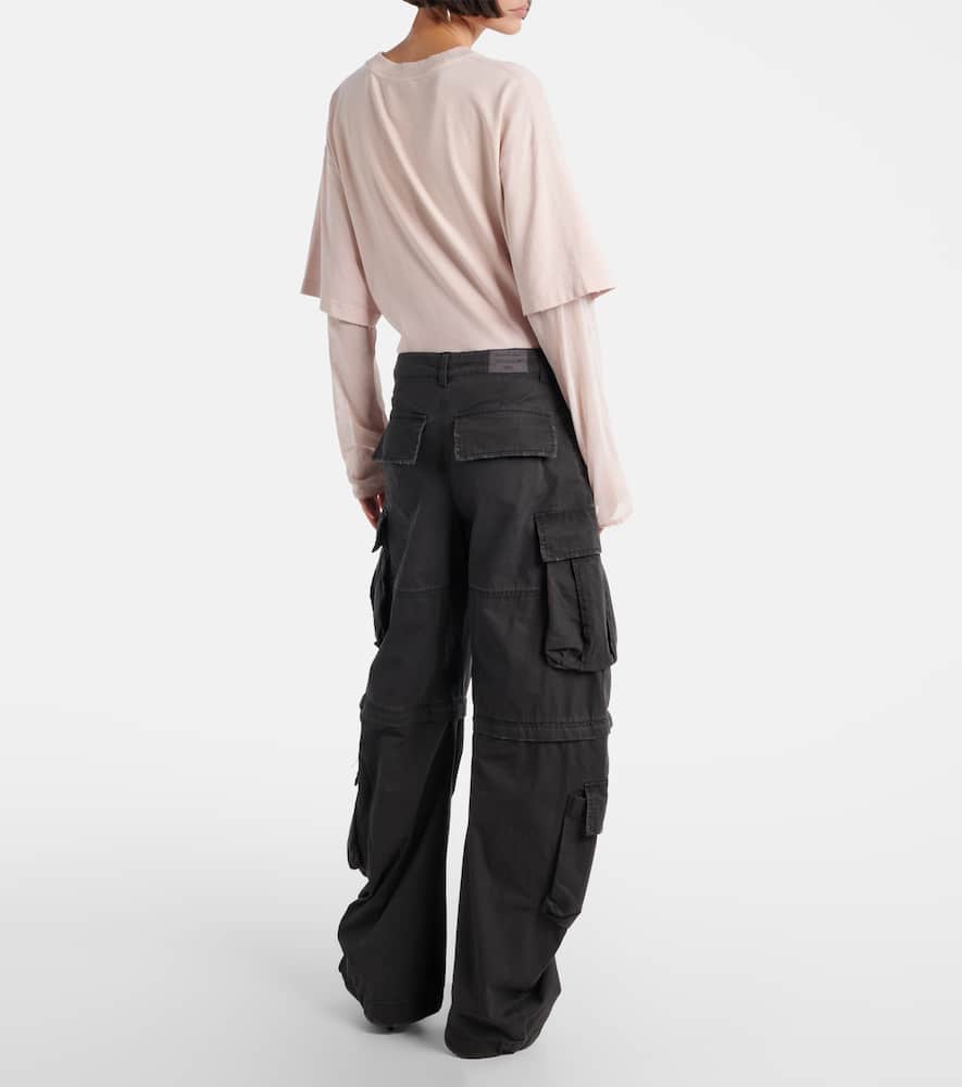 Acne Studios Cotton Barrel-leg Cargo Pants In Black