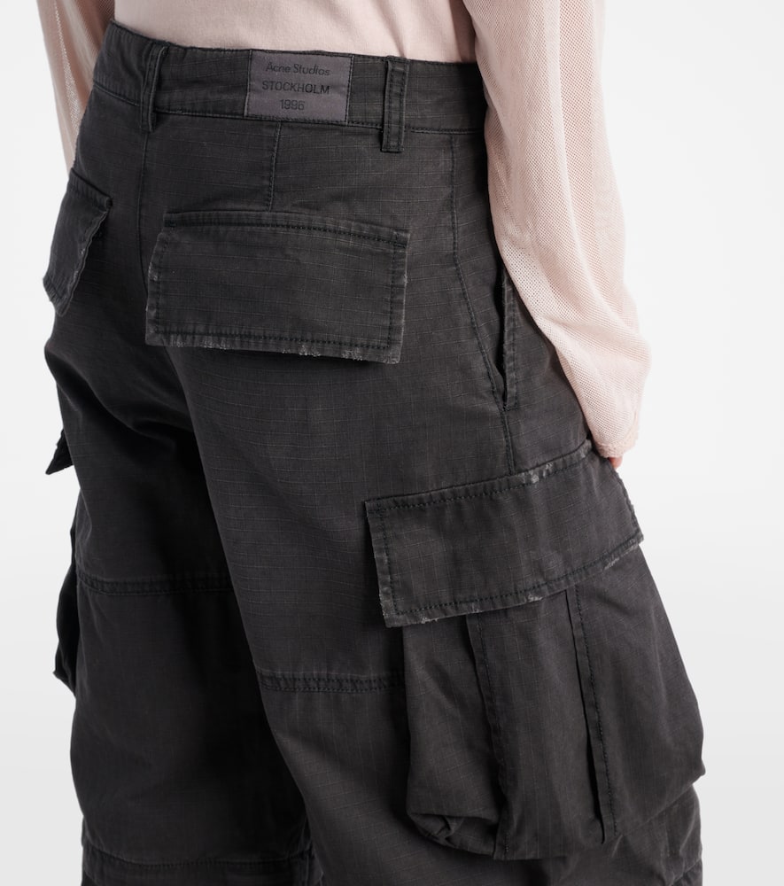 Acne Studios Cotton Barrel-leg Cargo Pants In Black