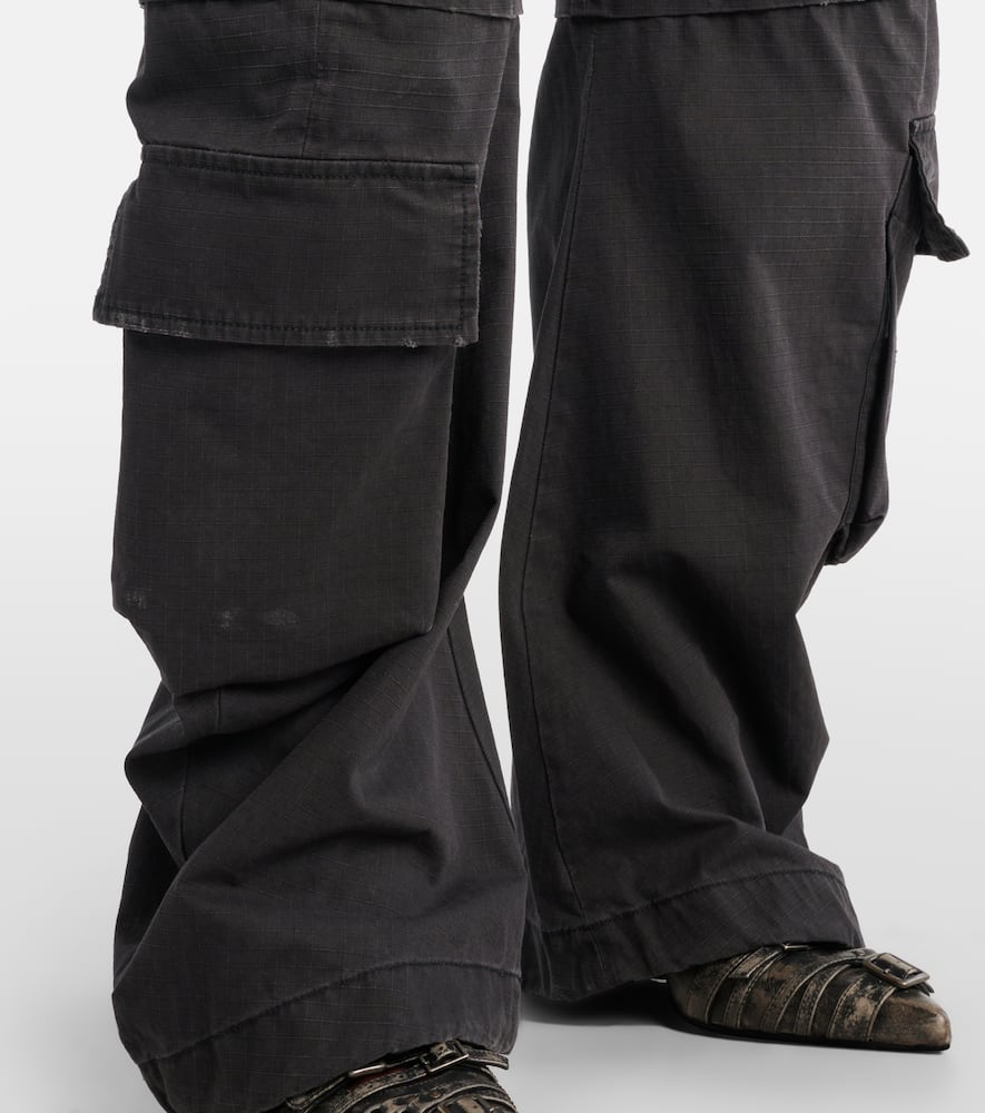 Acne Studios Cotton Barrel-leg Cargo Pants In Black