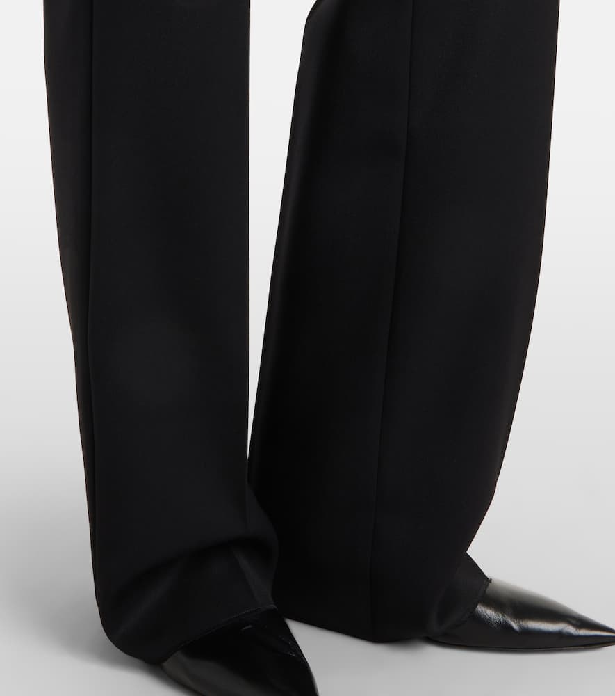 Max Mara Cannes Virgin Wool Straight Pants In Black