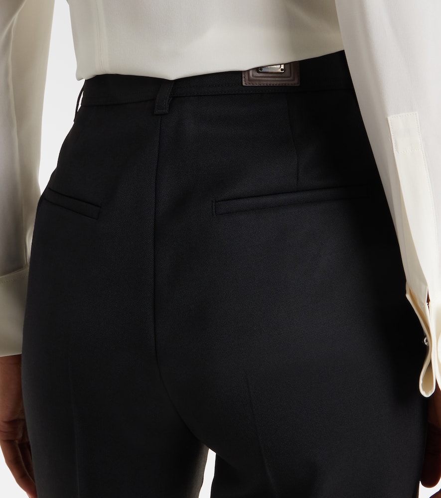 Max Mara Cannes Virgin Wool Straight Pants In Black