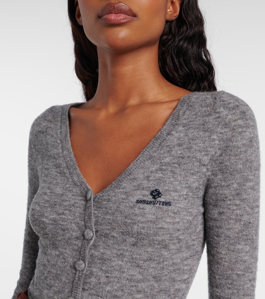 Shushu-tong Logo Wool-blend Bodysuit In Gray