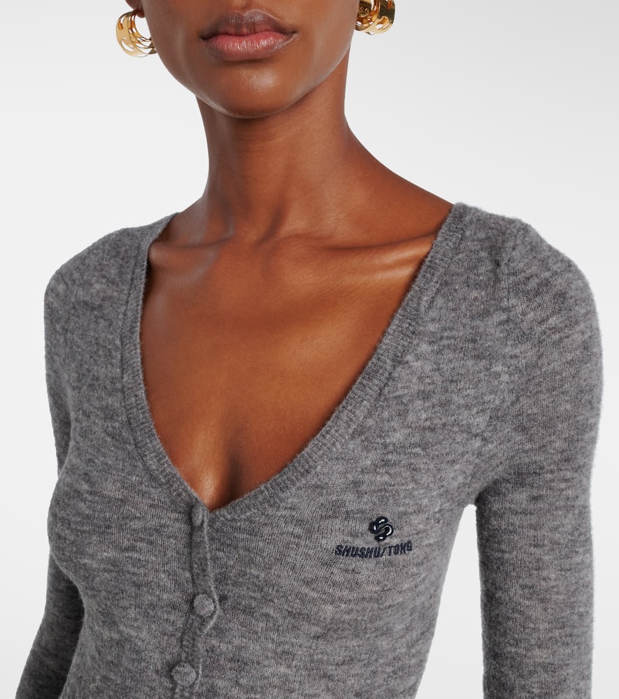 Shushu-tong Logo Wool-blend Bodysuit In Gray