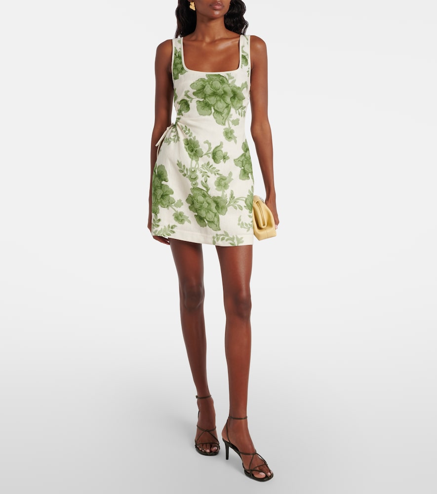 SIR Gardella cutout floral linen minidress