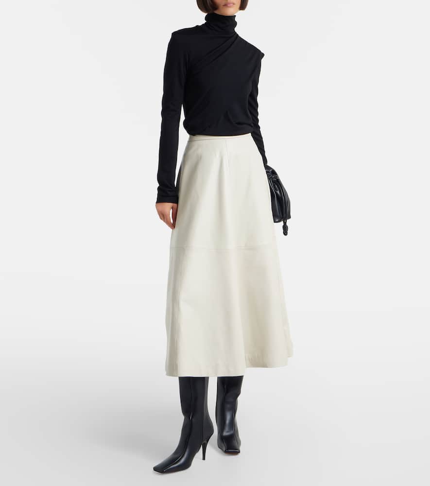 Rohe Scarf-detail Wool Jersey Top In Black