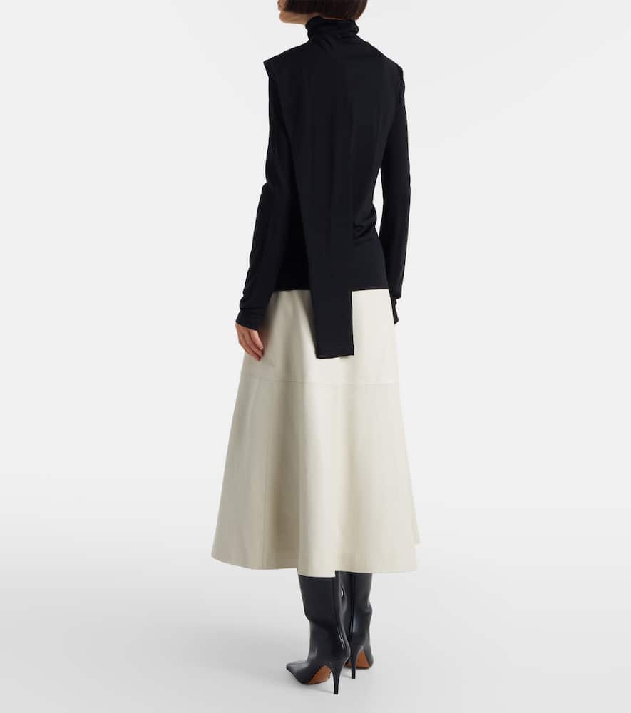 Rohe Scarf-detail Wool Jersey Top In Black