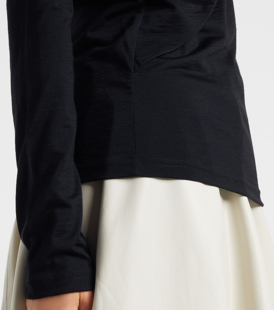 Rohe Scarf-detail Wool Jersey Top In Black