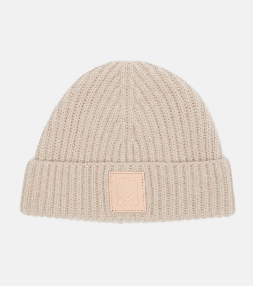 Loewe Anagram ribbed-knit cashmere beanie