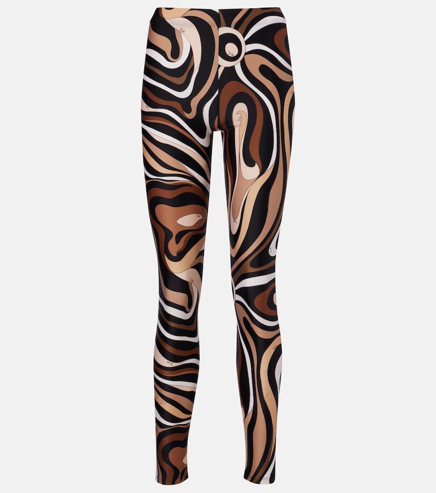 Pucci High-waisted Stretch Fit Ankle Length Leggings In Black