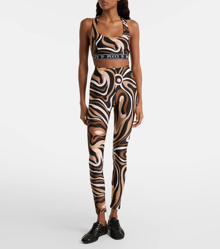 Pucci High-waisted Stretch Fit Ankle Length Leggings In Black