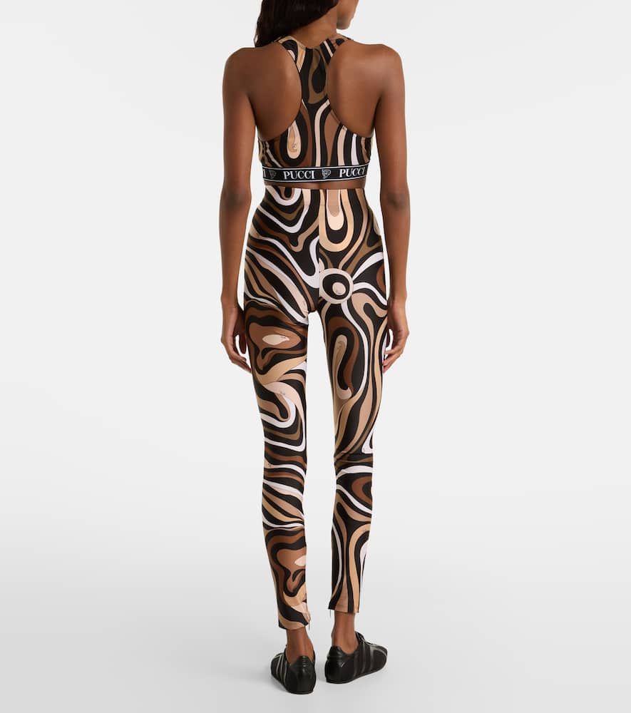 Pucci High-waisted Stretch Fit Ankle Length Leggings In Black