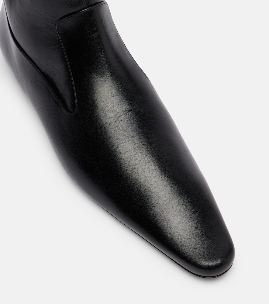 Tory Burch Twisted Leather Knee-high Boots In Black