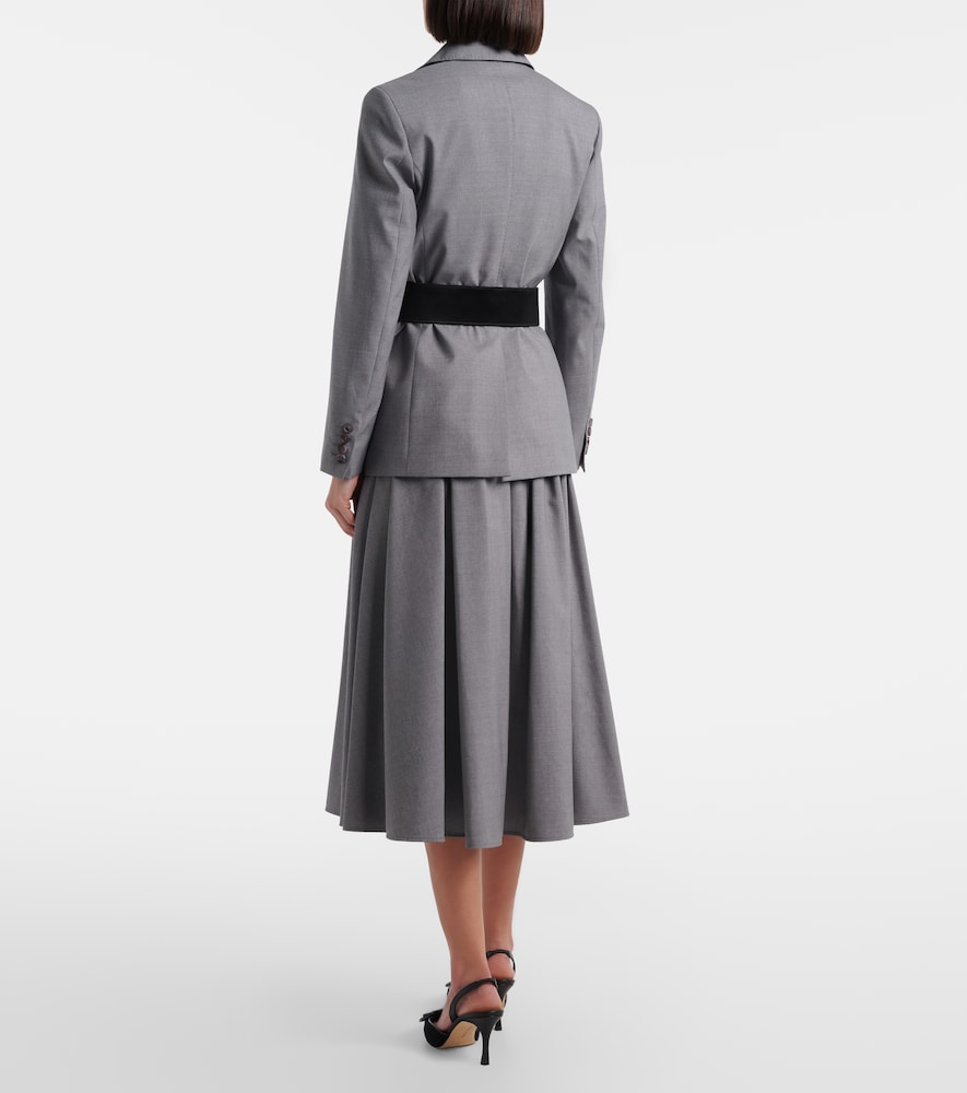  Max Mara Max Mara Livrea Virgin Wool Midi Skirt 
