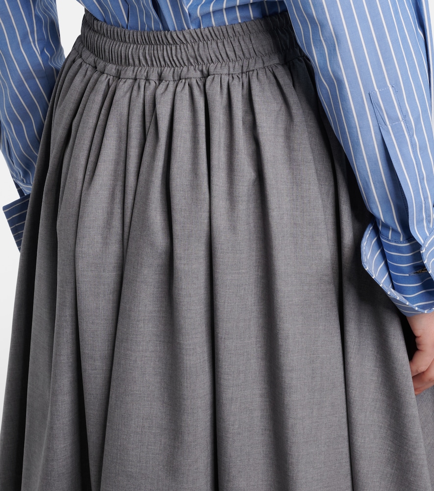  Max Mara Max Mara Livrea Virgin Wool Midi Skirt 