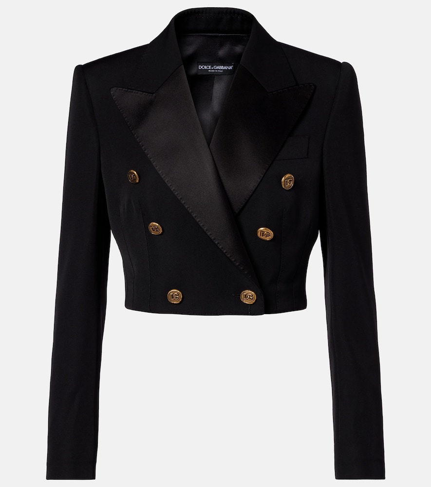 Dolce & Gabbana Cropped wool and silk-blend jacket