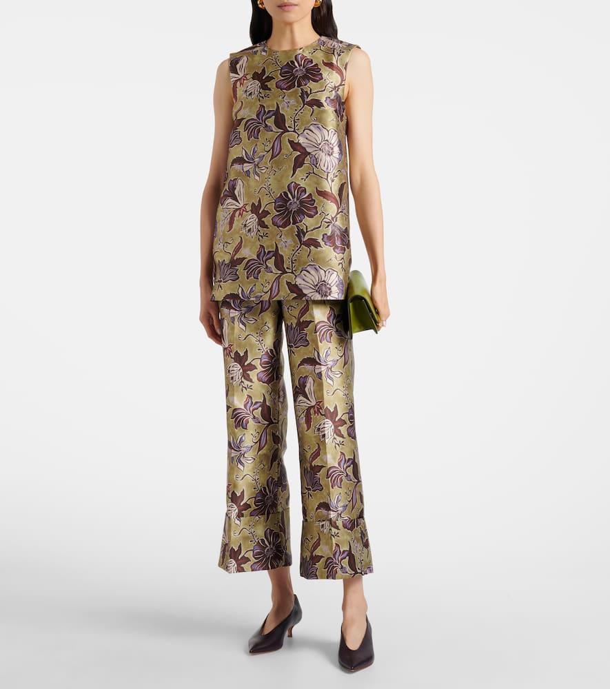Alemais Alémais Citron Floral Cropped Pants In Animal Print