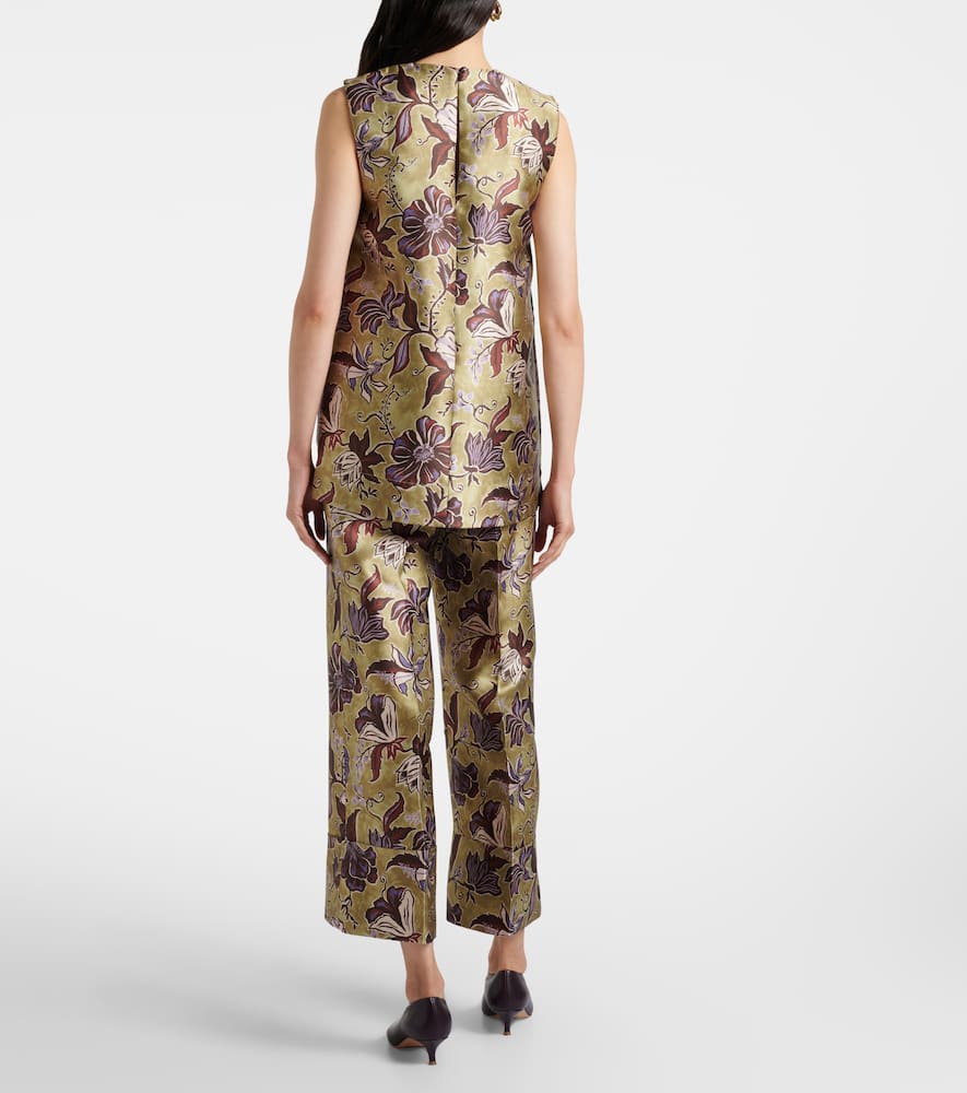 Alemais Alémais Citron Floral Cropped Pants In Animal Print