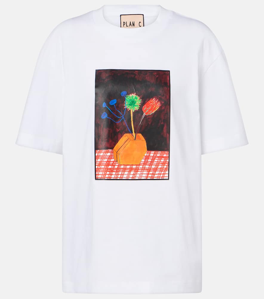 T-shirt in jersey di cotone con stampa