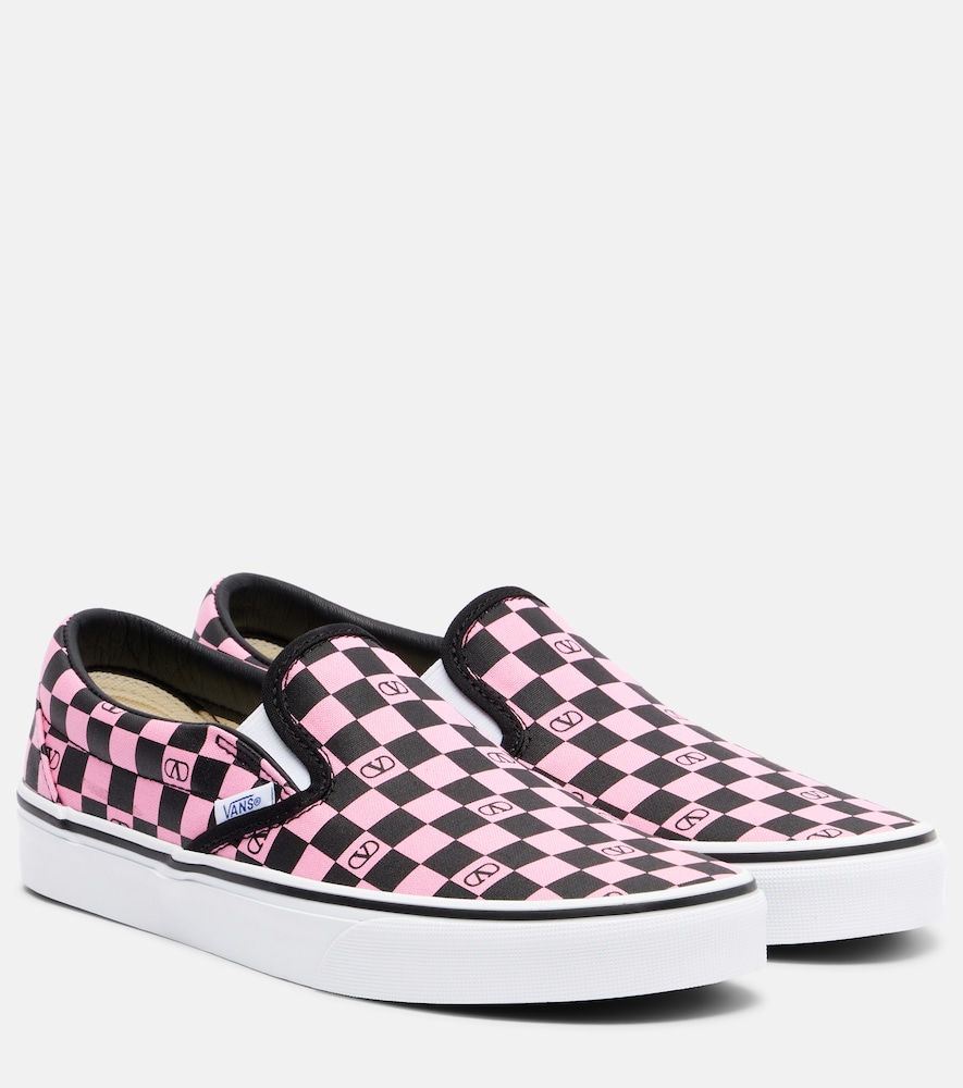 Garavani X Vans Vlogo Checked Canvas Slip-On Sneakers