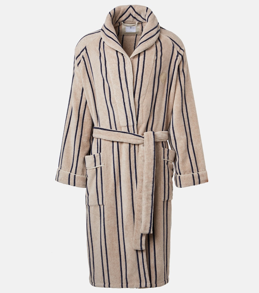 BRUNELLO CUCINELLI Brunello Cucinelli Striped cotton terry bathrobe　Brunello Cucinelli ストライプ コットン テリー バスローブ