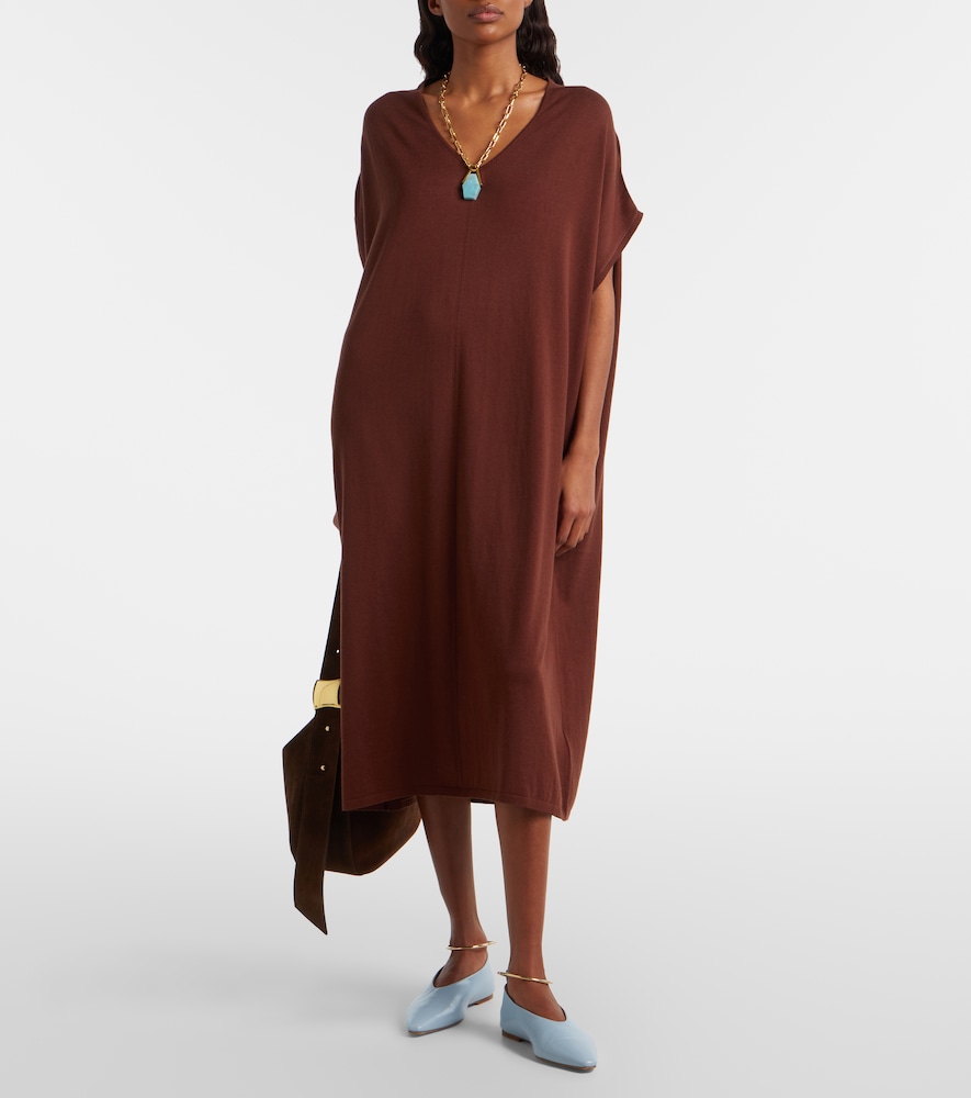 Jardin des Orangers Cotton, silk, and cashmere midi dress