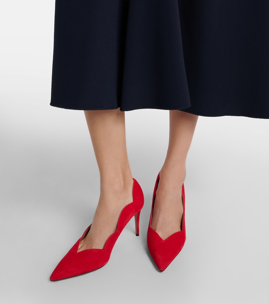 Aquazzura Petal 85 suede pumps