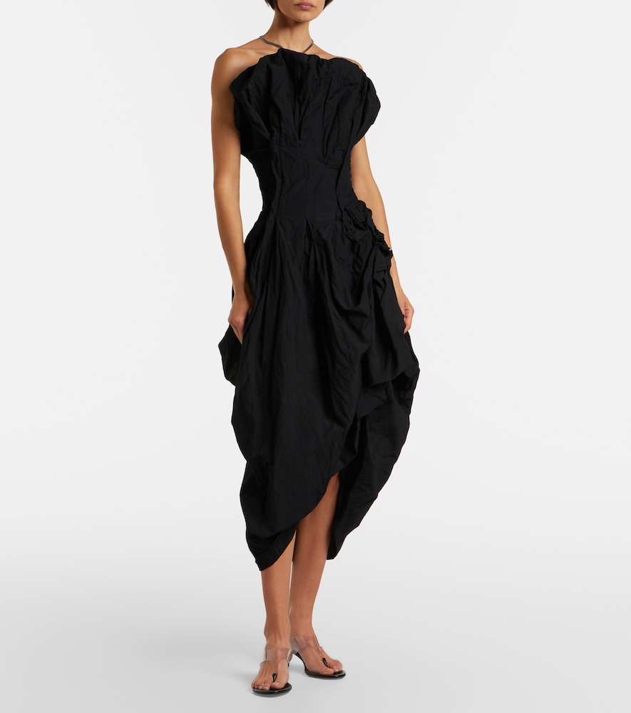 Magda Butrym Draped cotton-blend cocktail dress