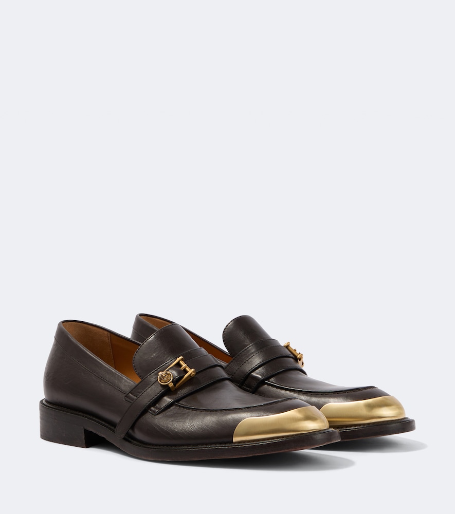 Versace Men's Brown Primo Medusa Leather Loafers Uk Size 5
