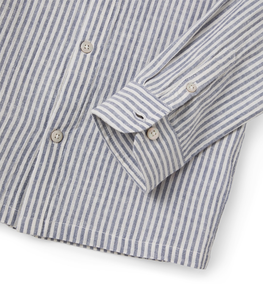  Bonton Bonton Nathan Striped Cotton And Linen Shirt 