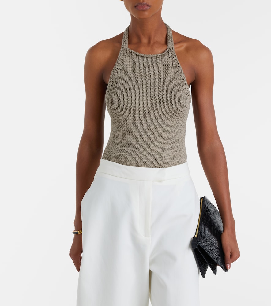 Róhe Knitted halterneck cotton top