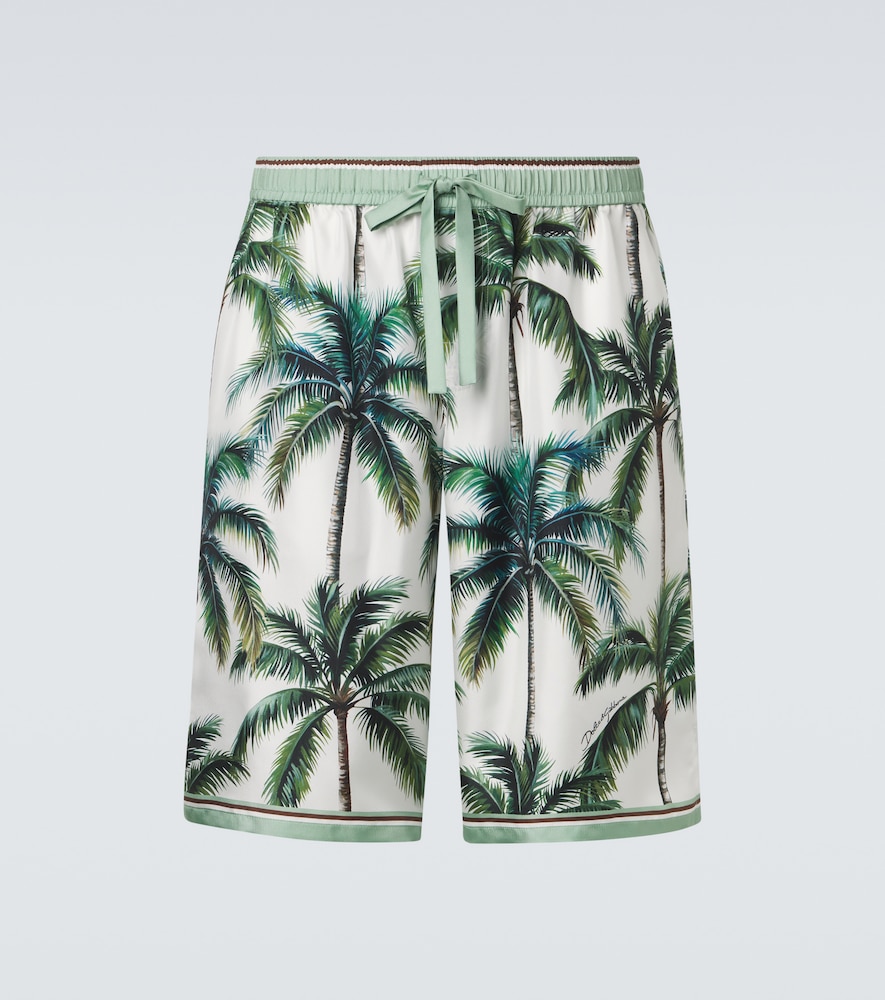 Dolce & Gabbana Printed silk twill shorts