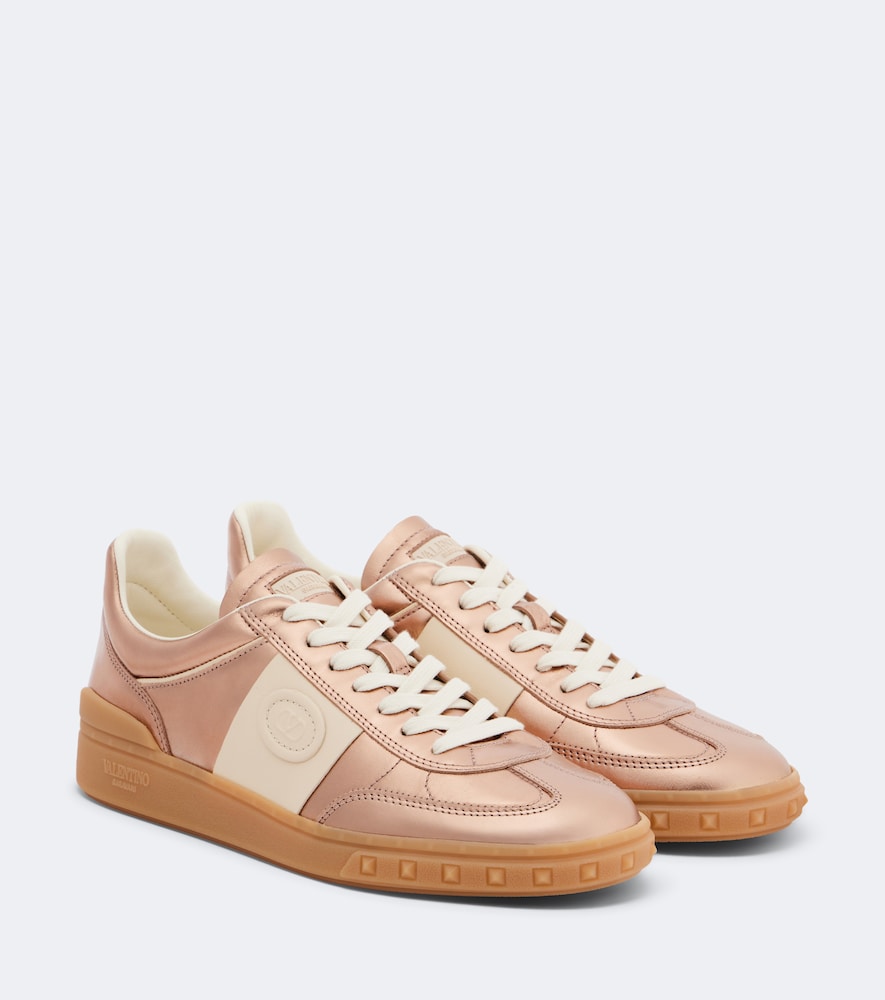 Valentino Garavani Upvillage Metallic Leather Sneakers In Multi