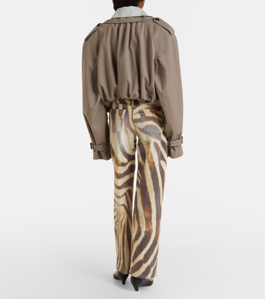Stovepipe Zebra-Print Straight Jeans