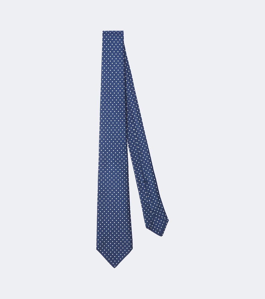 Kiton Cravate en soie pois 265$