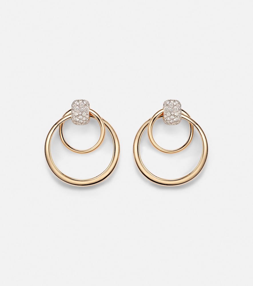 Orecchini a cerchio  Together in oro rosa 18kt con diamanti