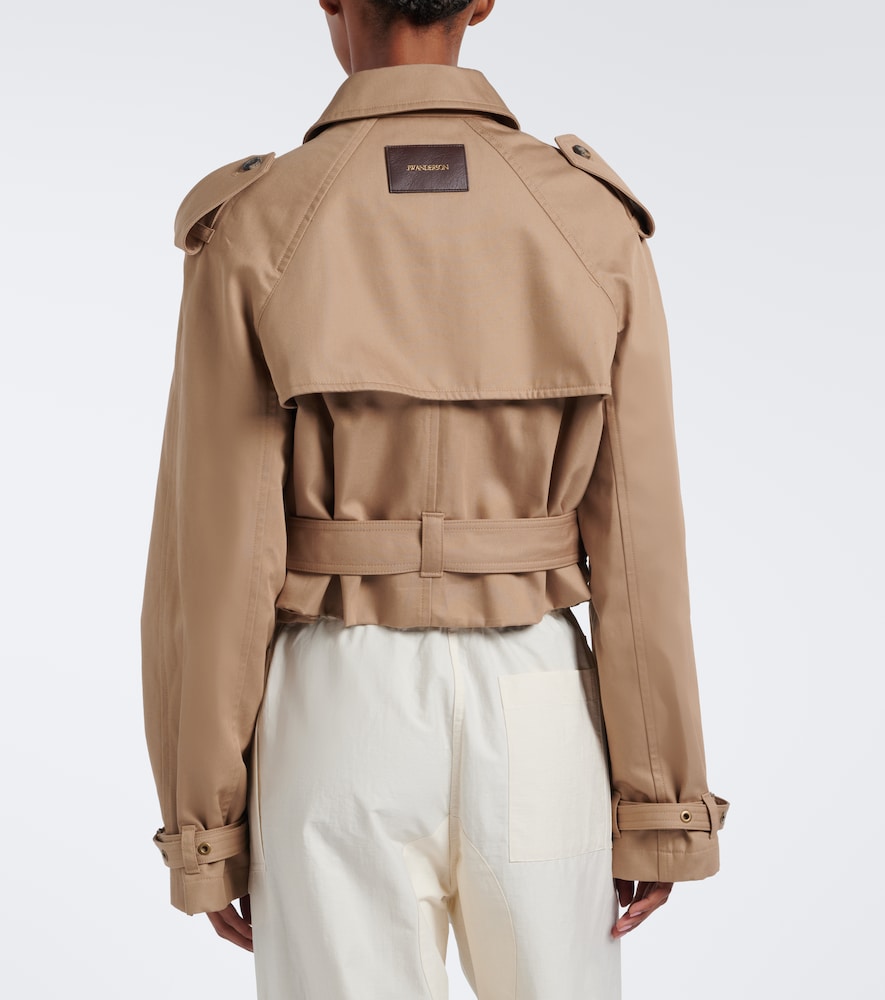 Cropped Cotton Trench Coat