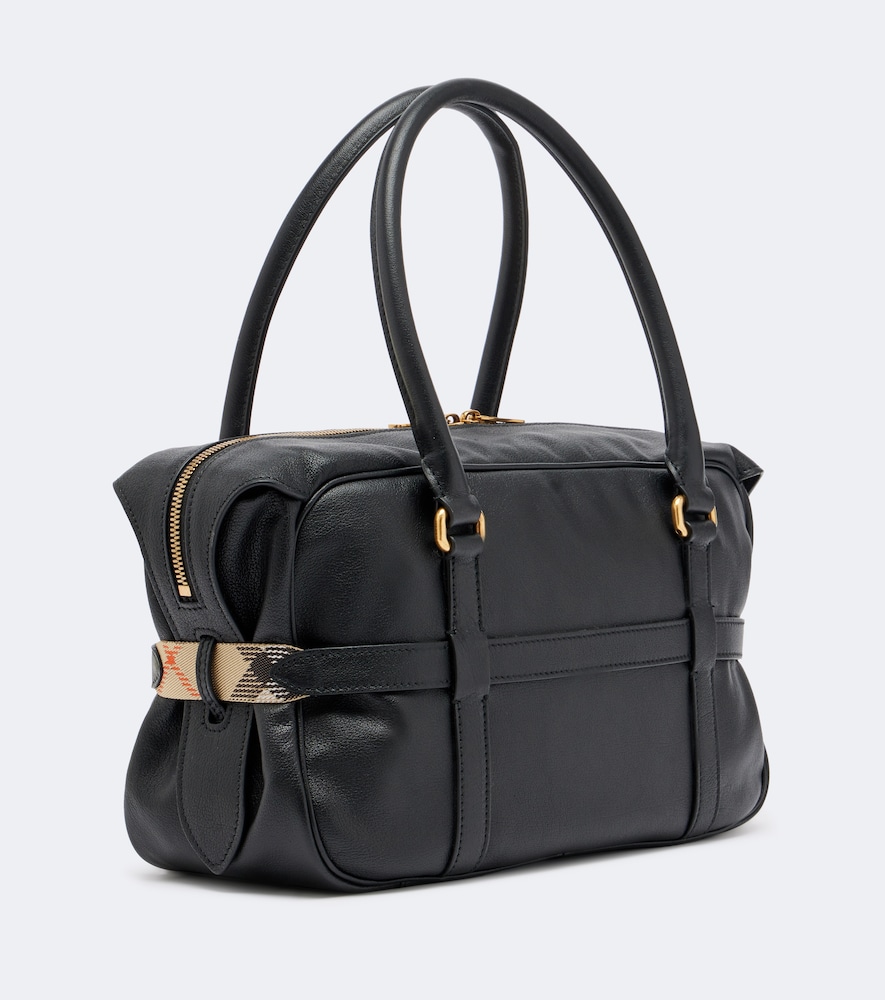 Burberry Medium Leather Shoulder Bag In Black