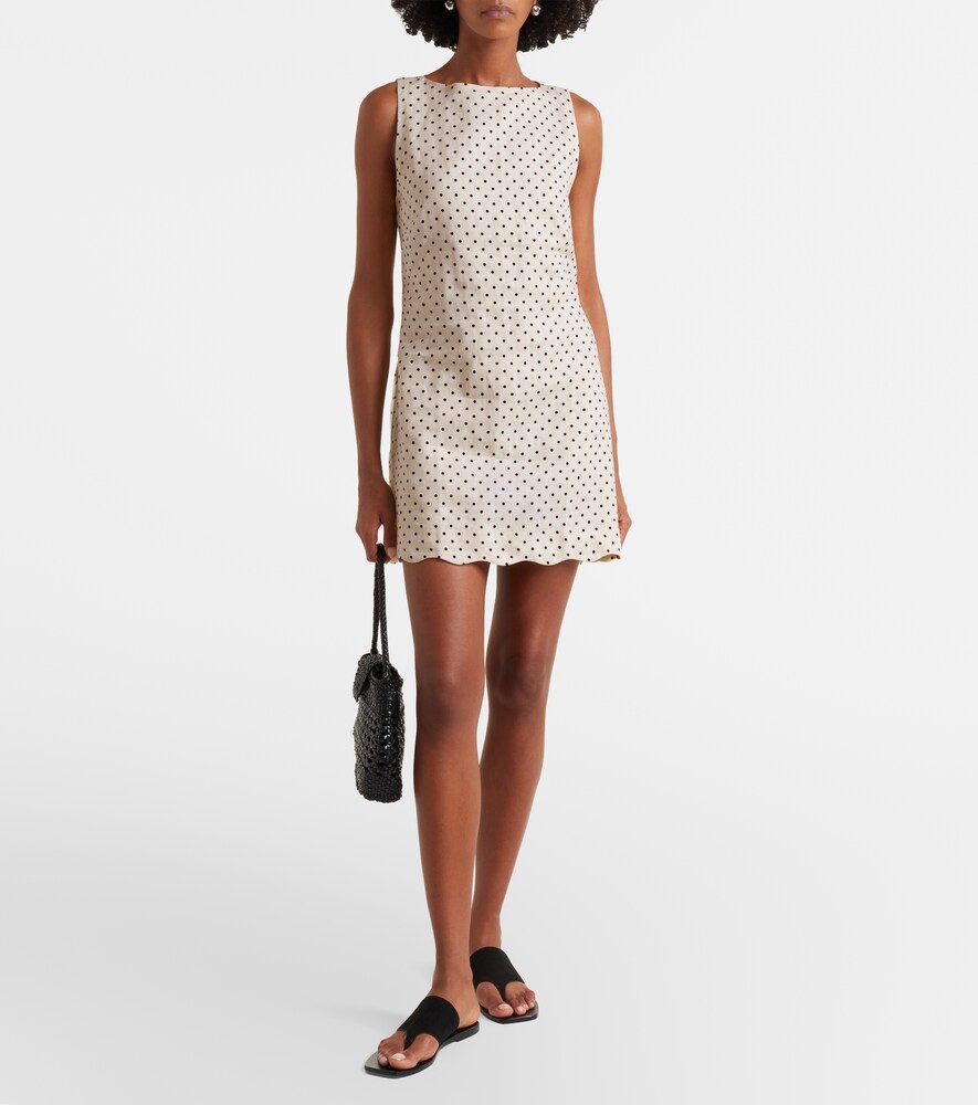Faithfull Iria polka-dot linen minidress