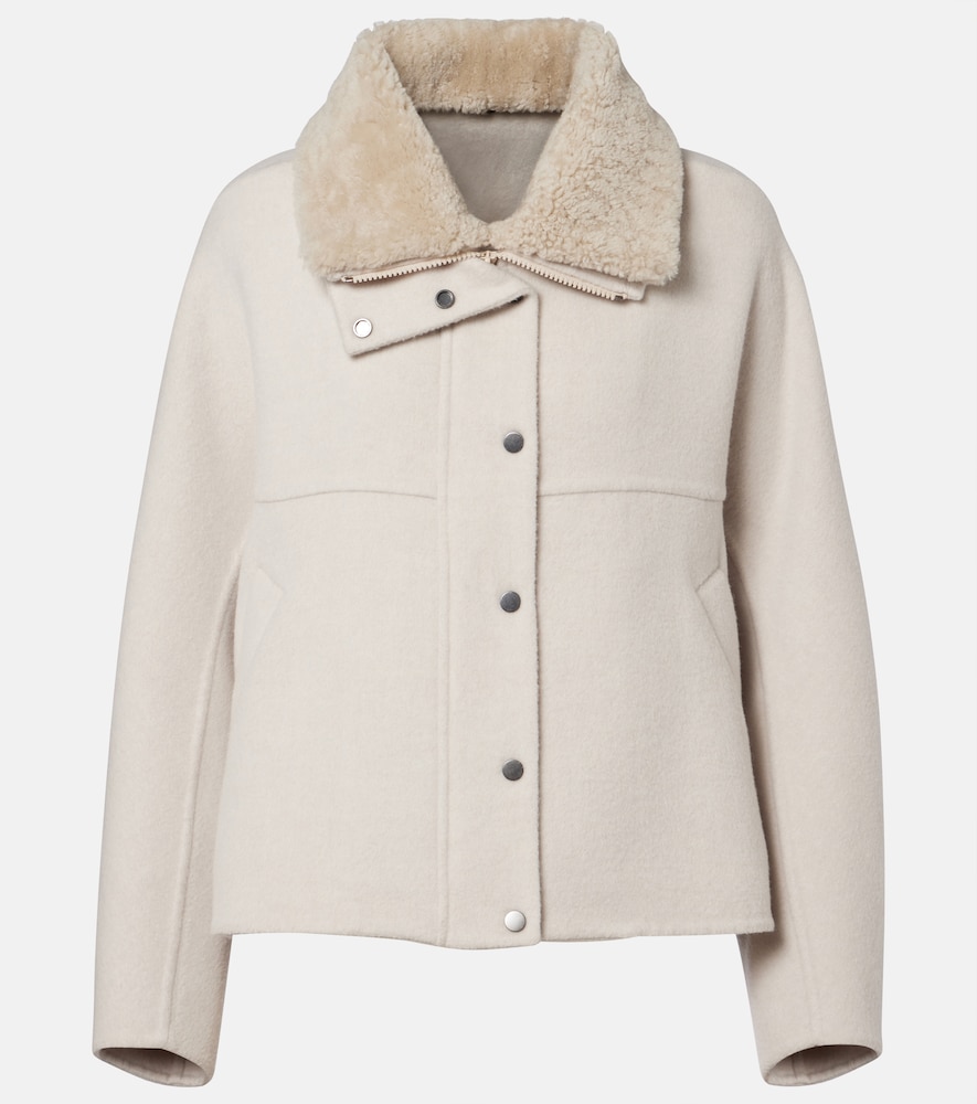 Jacke aus Wolle und Kaschmir mit Shearling
