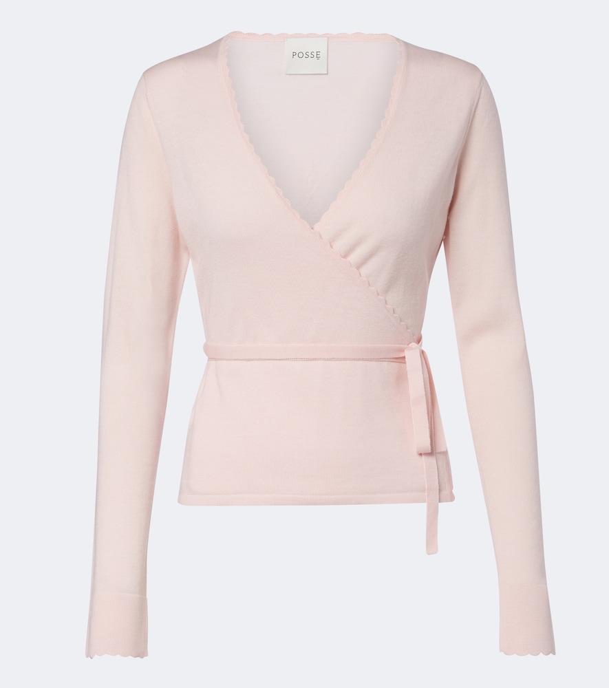 Posse Maisie Wool Wrap Top In Pink