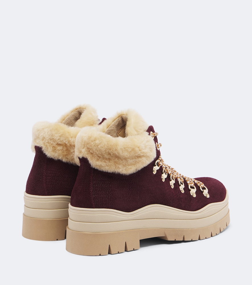 Arosa Shearling-Trimmed Ankle Boots